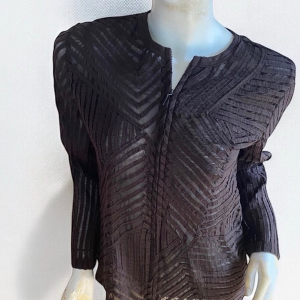 Chico’s Sheer Zip Front Top/Jacket  M